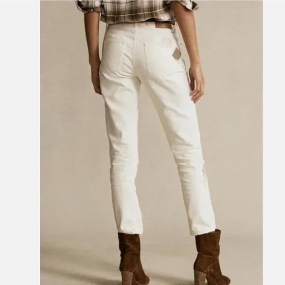 Polo ralph lauren , The Avery Boyfriend Patchwork Jeans, Ivory - Picture 4 of 9